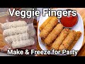 Make Party Snacks in 2 Mins | Veg Fingers Recipe - KFC Cafe Style Veg Strips | Homemade Frozen Snack