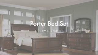 Ashley Quinden 4 Drawer Wood Media Chest in Dark Brown Porter 5-Piece Bedroom Set (B697) by Ashley Furniture