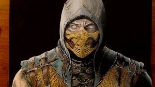 Dibujando a Scorpion de Mortal Kombat ps4 / Drawing scorpion (Mortal Kombat) ps4 - bladi art