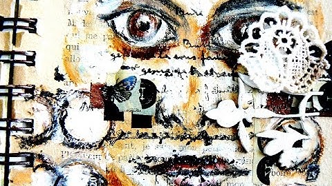 MIXED MEDIA  FACE with PRIMA oil pastels with  SCRAPS OF ELEGANCE