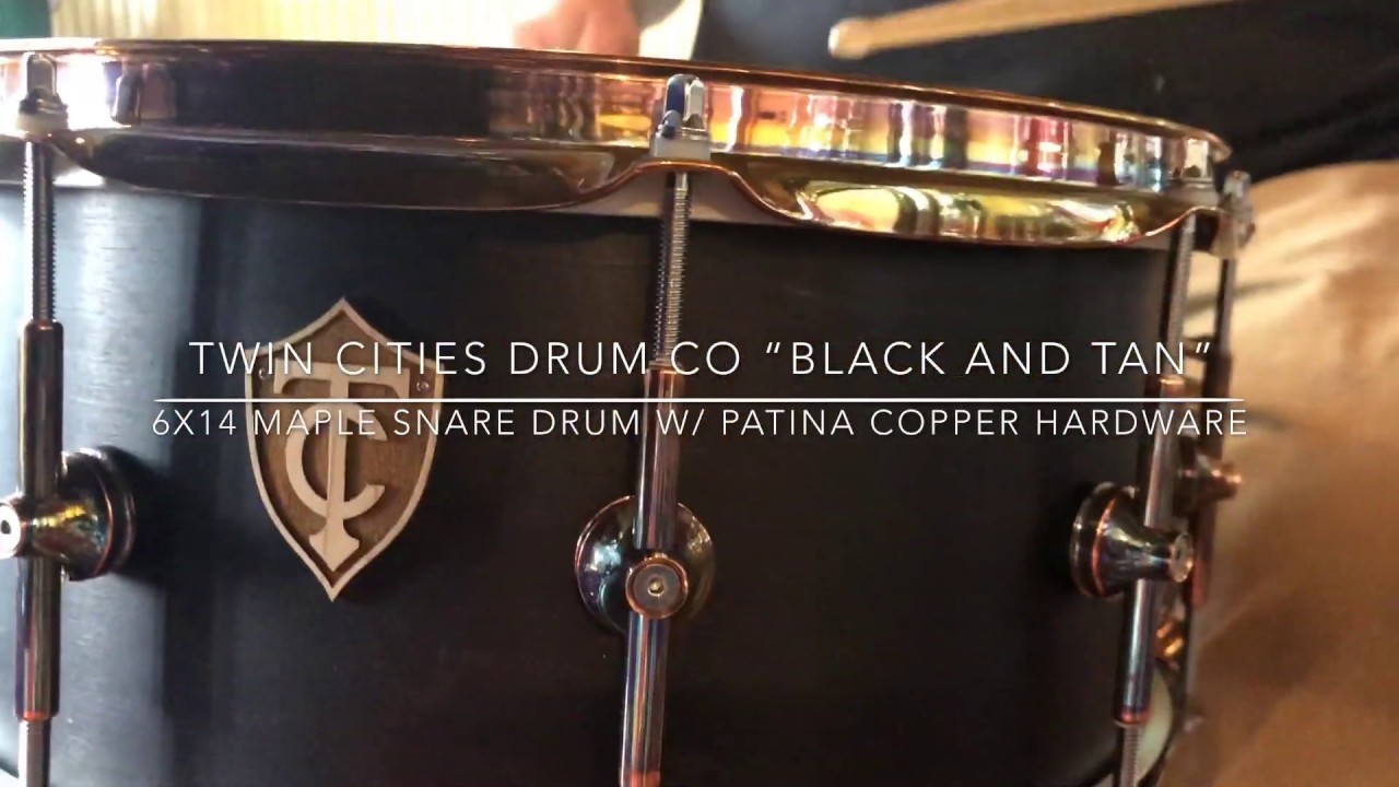 Twin Cities Drum Co. 6x14" Black Satin w/ Patina Copper Hardware Snare Drum