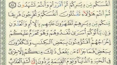 سورة البقرة الجزء الاول الايات 83 85