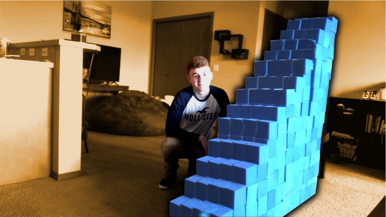 BUILDING A GIANT FOAM PIT STAIRCASE! (Attempting To Climb It) - BUILDING A GIANT FOAM PIT STAIRCASE! I attempt to climb this giant staircase! THIS WAS INSANE! Like for more crazy foam pit building!