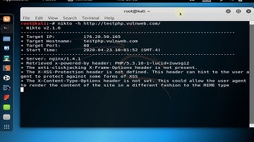 Vulnerabilities scanning using Nikto