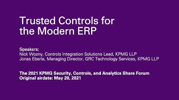 Trusted controls for the modern ERP