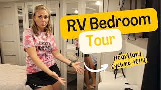 RV Bedroom Tour // RV Living // Heartland Cyclone 4014C
