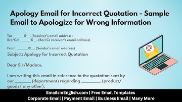 Apology Email For Incorrect Quotation -  Email to Apologize for Wrong Information