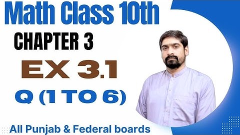 Exercise 3.1 Class 10th Math | Question no 1 to 6 | Calculus Insights