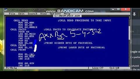 COA Lab- Computer Organization and Architecture Lab-SE CSE-IT- Program to find Factorial of a number