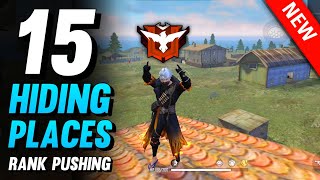 TOP 15 HIDING PLACES IN FREE FIRE | HIDDEN PLACES FOR RANK PUSHING IN BERMUDA - BROKEN JOYSTICK