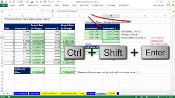 Basic Excel Business Analytics 22 Geometric Mean Average Compounding Rate GEOMEAN RRI Function