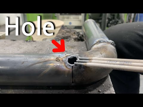 Open hole with piping pipe welding.