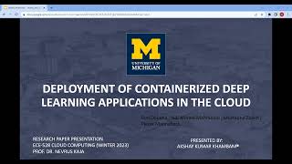 Cloud Computing (ECE-528) Research Paper Presentation | University of Michigan-Dearborn