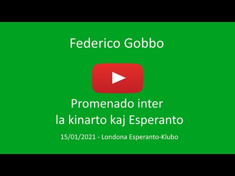 15a de januaro 2021 - Promenado inter la kinarto kaj Esperanto!