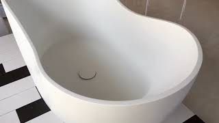 Celebrity Luxury Corian Bathtub,66''White Stand Alone Solid Surface Stone Resin Bathtub K49 Wealth