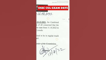 OSSC CGL EXAM DATE . 11/10/2022 to 17/10/2022 #ossccgl #cgl