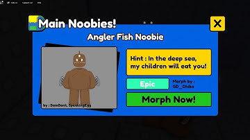 How To Get Angler Fish Noobie In Find The Noobies Morphs Roblox | Angler Fish Noobie Location