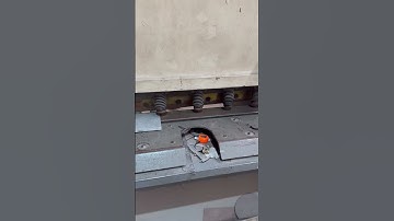 Hydraulic Shearing Machine cutting metal sheet.Metal Sheet cutting. #shearingmachine #accurl #metal