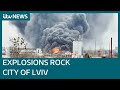 Powerful explosions heard outside western city of Lviv | ITV News