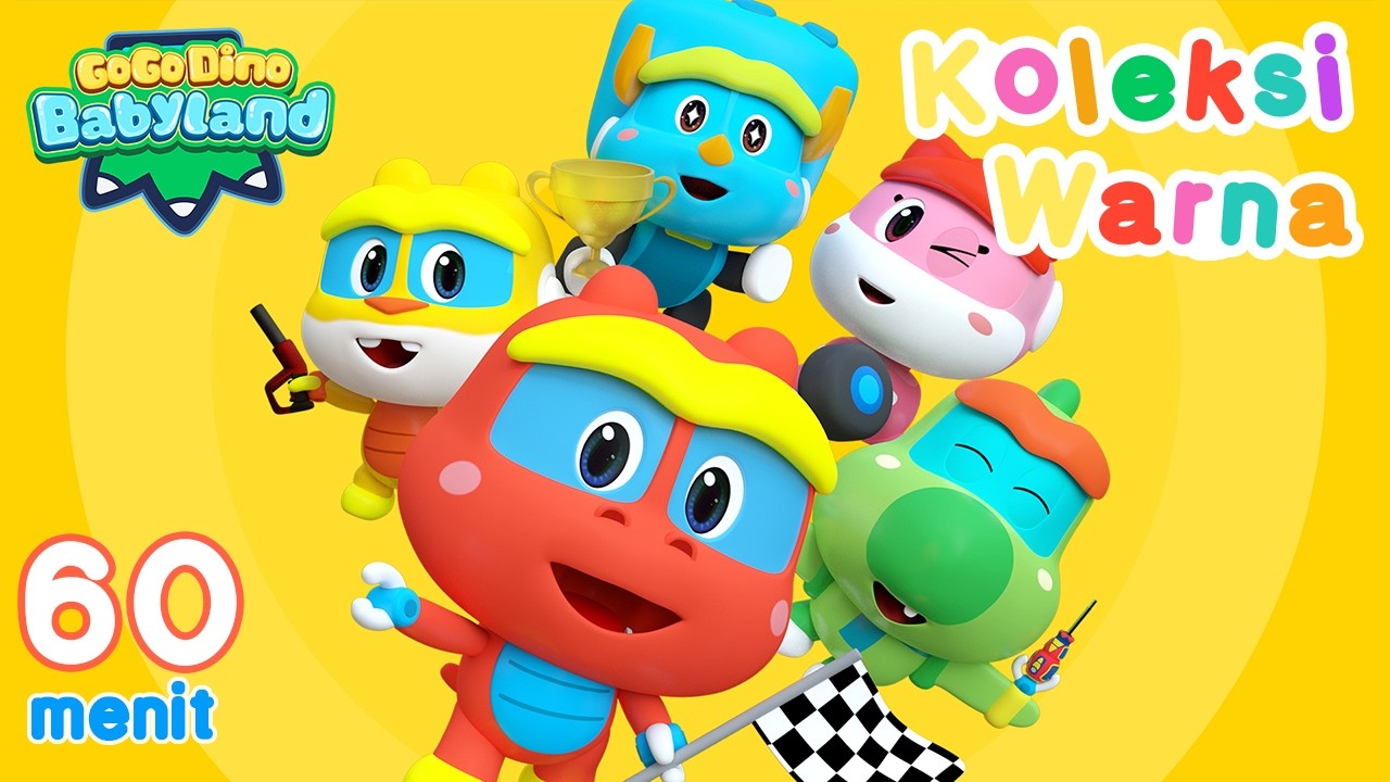 🌈GoGoDino Bermain Dan Belajar Warna Episode Lengkap | 60min Kompilasi | Kartun Anak | Dinosaurus