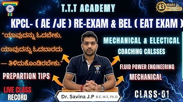 KPCL - Preparation Tips |  Mechanical | Electrical |  Class -01 | KPCL-Rexam /BEL-EAT