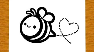 HOW TO DRAW A CUTE BEE | Easy drawings