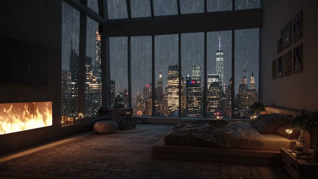 When Rain Meets the Fire | Gentle Piano for Stress Relief & Sleep