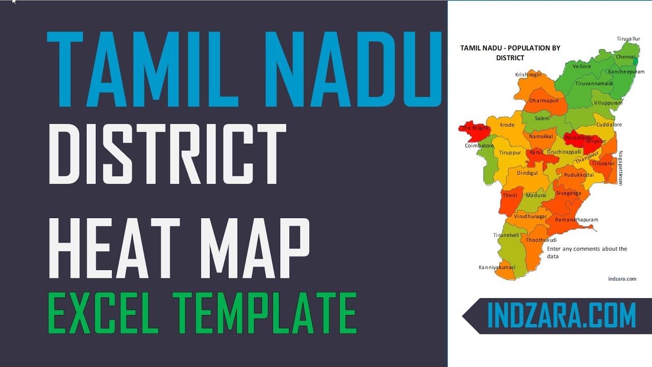 Tamil Nadu Heat Map By District Free Excel Template Youtube