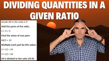 Dividing quantities in a given ratio | Onetreemath