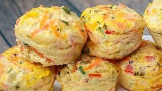 baby snacks easy egg muffins -healthy breakfast recipe for kids | vegetable omelette muffins