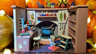 Miniature house made of paper - Canon Creative park Witch's room - DIY Halloween dollhouse