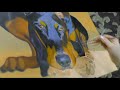 Oil painting. How to draw a dog.  Doberman.  \  Живопись маслом. Как нарисовать собаку. Доберман.