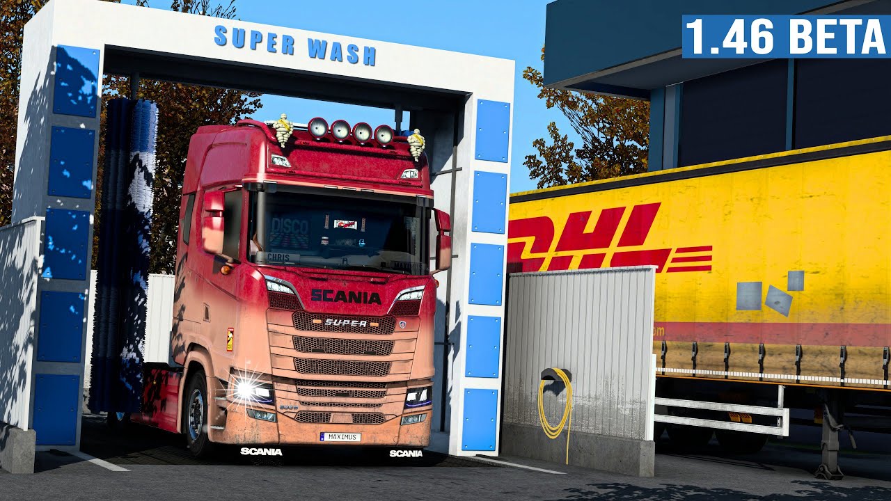 Euro Truck Simulator 2 Mitarbeiter Aufträge Geben ETS2 New Service MOD - Animierte LKW-Waschanlage + Werkstatt [2259