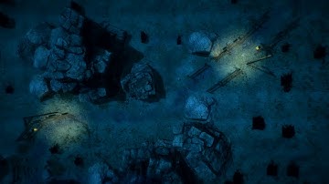 D&D Animated Encounter Battle Map - Graveyard Graveyard Path Nighttime