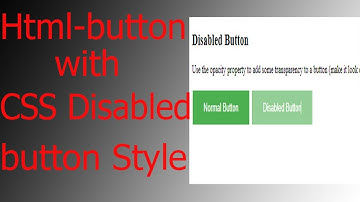 How to Create a Disabled Button Only Using Html and CSS (2021)