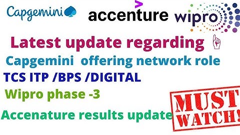 Tcs itp bps digital exam link | wipro phase -3 update |capgemini offering network engineer role