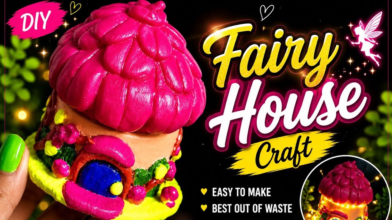 How To Make Fairy House Jars With Air Drying Clay ||Diwali Craft ...