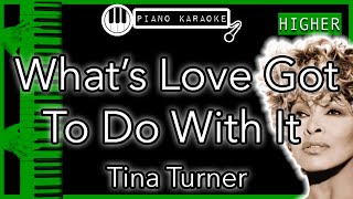 What’s Love Got To Do With It (HIGHER +3) - Tina Turner - Piano Karaoke Instrumental
