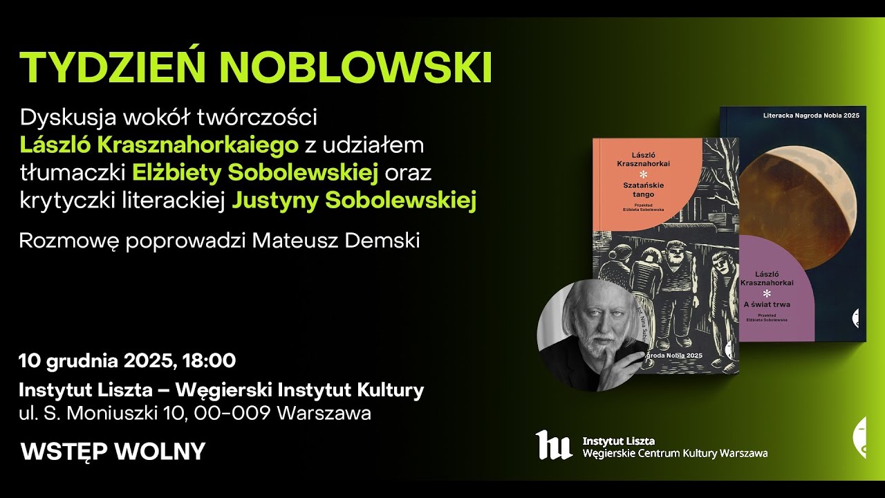 Dyskusja wokół twórczości László Krasznahorkaiego w Instytucie Liszta w Warszawie