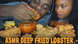 ASMR DEEP FRIED LOBSTER TAIL - CRUNCHY EATING & BIG BITES - NO TALKING
