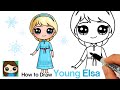 How to Draw Young Elsa | Disney Frozen