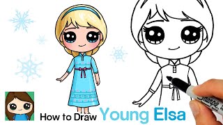 How to Draw Young Elsa | Disney Frozen