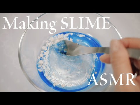 【ASMR】Making Pearl Color Slime・ガラス音⚠メイキングスライム！水色パールのスライムを作る⚗【No Talking】｜ASMR Sora