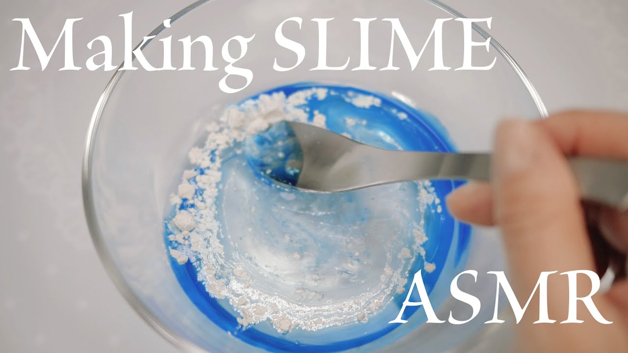 【ASMR】Making Pearl Color Slime・ガラス音⚠メイキングスライム！水色パールのスライムを作る⚗【No Talking】｜ASMR Sora