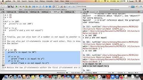 METR1313 - Week 2 - Segment 5: Not-Equal-To Operator And Nested If-Statements