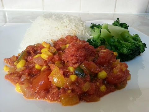 Jamaican Corn Beef With White Rice And Brocolli | Recipes By Chef Ricardo