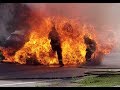 Firefighters blown up when RAV4 gas tank explodes @ 4:17!!!