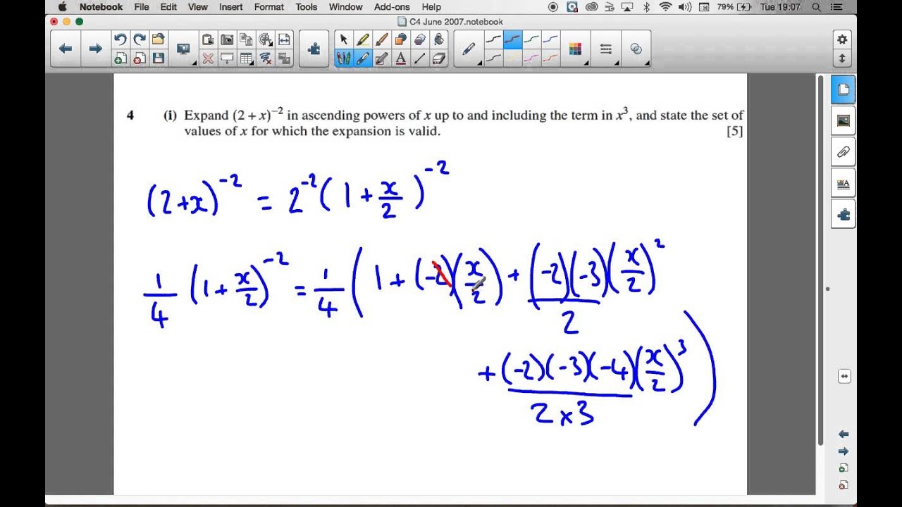 C4 June 2007 q4i - A2 Maths - Binomial Expansion - YouTube