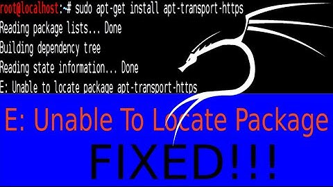 Fixed Unable to Locate Package Error in Kali Linux in Terminal 2018