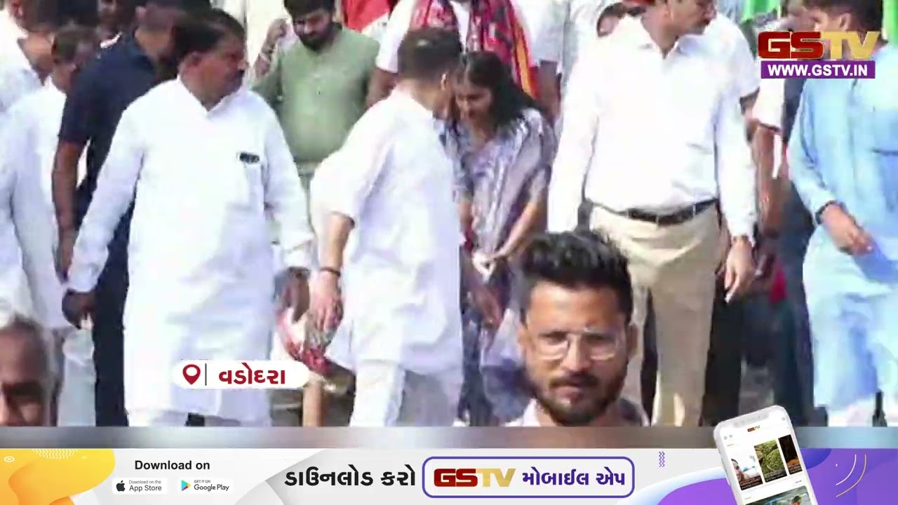 Vadodara । યુનિટિ માર્ચ દરમિયાન શહેર તાલુકા પંચાયતના પ્રમુખ નીચે પડી ગયા, અન્ય નેતાઓ ચાલતાં રહ્યાં